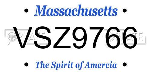 VSZ9766 Massachusetts License Plate