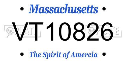 VT10826 Massachusetts License Plate