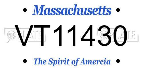 VT11430 Massachusetts License Plate