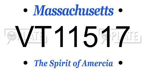 VT11517 Massachusetts License Plate