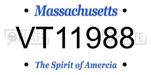 VT11988 Massachusetts License Plate