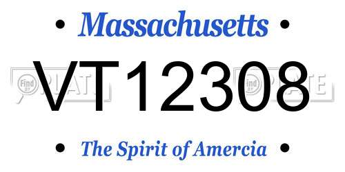 VT12308 Massachusetts License Plate