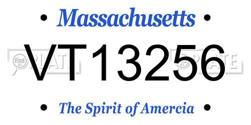 VT13256 Massachusetts License Plate