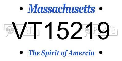 VT15219 Massachusetts License Plate
