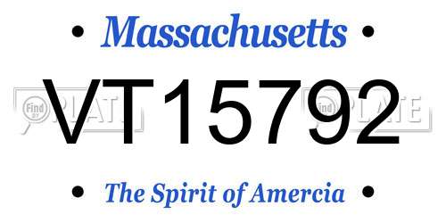 VT15792 Massachusetts License Plate