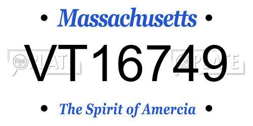 VT16749 Massachusetts License Plate