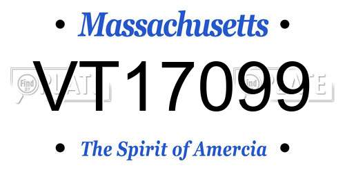 VT17099 Massachusetts License Plate