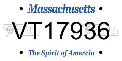VT17936 Massachusetts License Plate