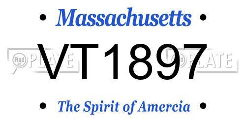 VT1897 Massachusetts License Plate