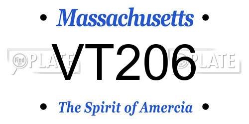 VT206 Massachusetts License Plate