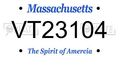 VT23104 Massachusetts License Plate