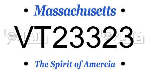 VT23323 Massachusetts License Plate
