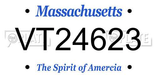 VT24623 Massachusetts License Plate