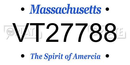 VT27788 Massachusetts License Plate