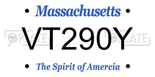 VT290Y Massachusetts License Plate
