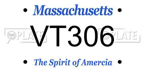 VT306 Massachusetts License Plate