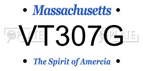 VT307G Massachusetts License Plate