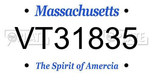VT31835 Massachusetts License Plate