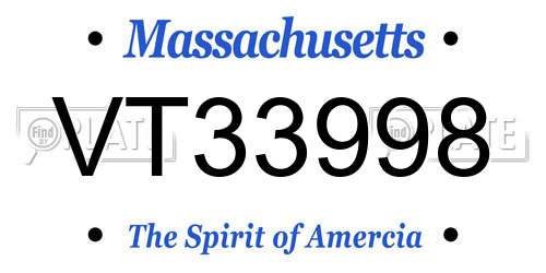VT33998 Massachusetts License Plate