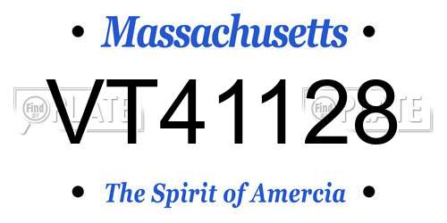 VT41128 Massachusetts License Plate