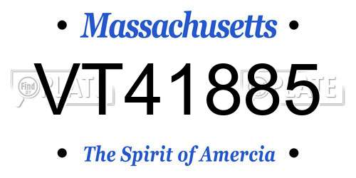 VT41885 Massachusetts License Plate