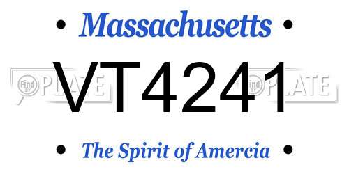 VT4241 Massachusetts License Plate