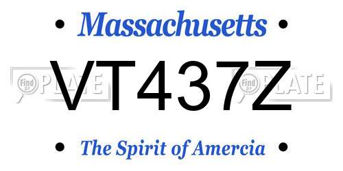 VT437Z Massachusetts License Plate