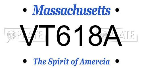 VT618A Massachusetts License Plate