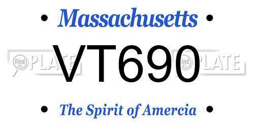 VT690 Massachusetts License Plate
