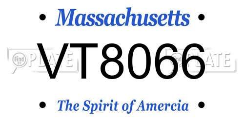 VT8066 Massachusetts License Plate