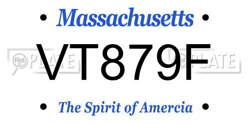 VT879F Massachusetts License Plate
