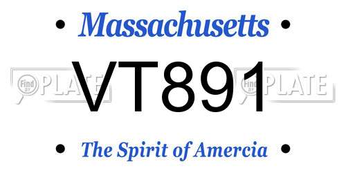 VT891 Massachusetts License Plate