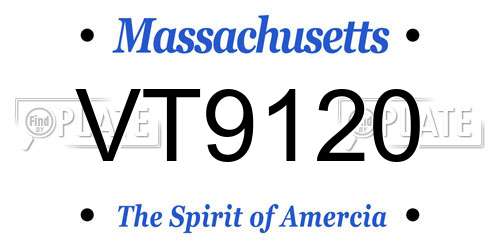 VT9120 Massachusetts License Plate