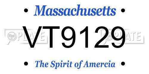 VT9129 Massachusetts License Plate