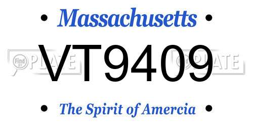 VT9409 Massachusetts License Plate