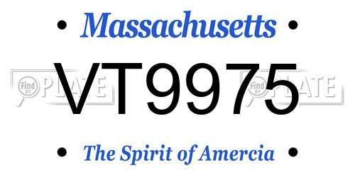 VT9975 Massachusetts License Plate