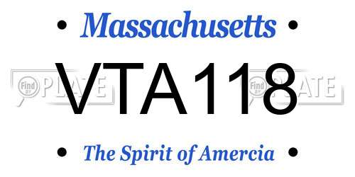 VTA118 Massachusetts License Plate