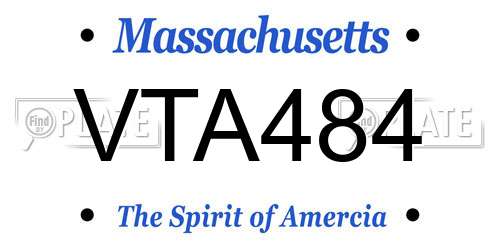VTA484 Massachusetts License Plate