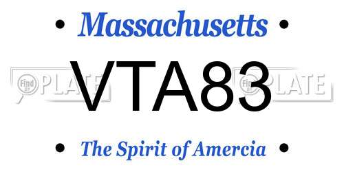 VTA83 Massachusetts License Plate