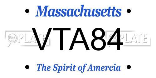 VTA84 Massachusetts License Plate
