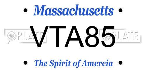 VTA85 Massachusetts License Plate