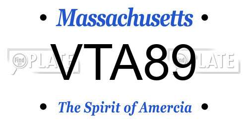 VTA89 Massachusetts License Plate