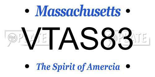 VTAS83 Massachusetts License Plate