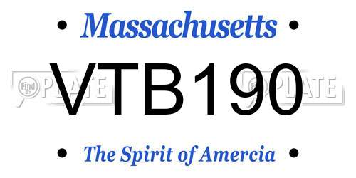 VTB190 Massachusetts License Plate