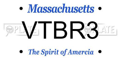 VTBR3 Massachusetts License Plate