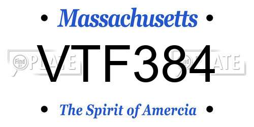 VTF384 Massachusetts License Plate