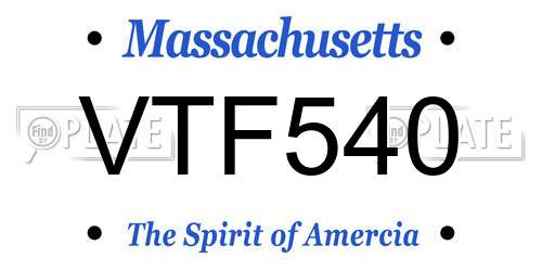 VTF540 Massachusetts License Plate