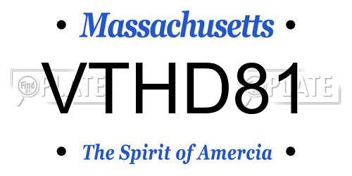VTHD81 Massachusetts License Plate