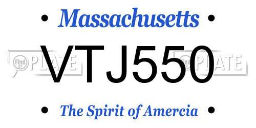 VTJ550 Massachusetts License Plate