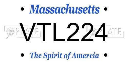 VTL224 Massachusetts License Plate